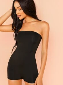 black fitted romper
