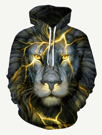 3d lion hoodie