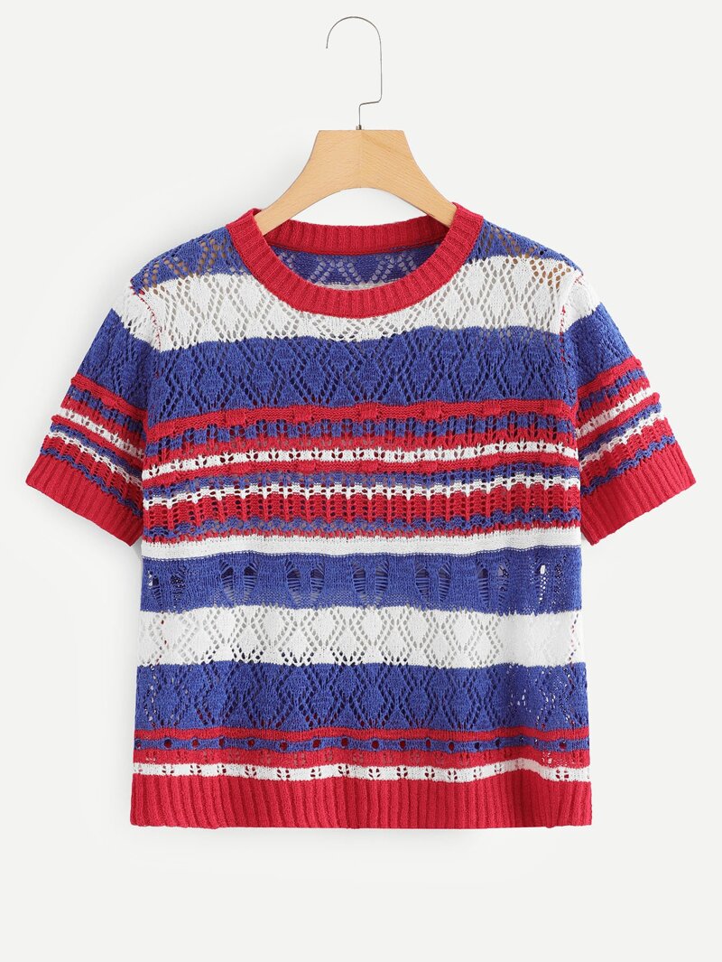 

Striped Color Block Sweater, Multicolor