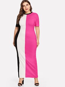 Plus Colorblock Pencil Dress