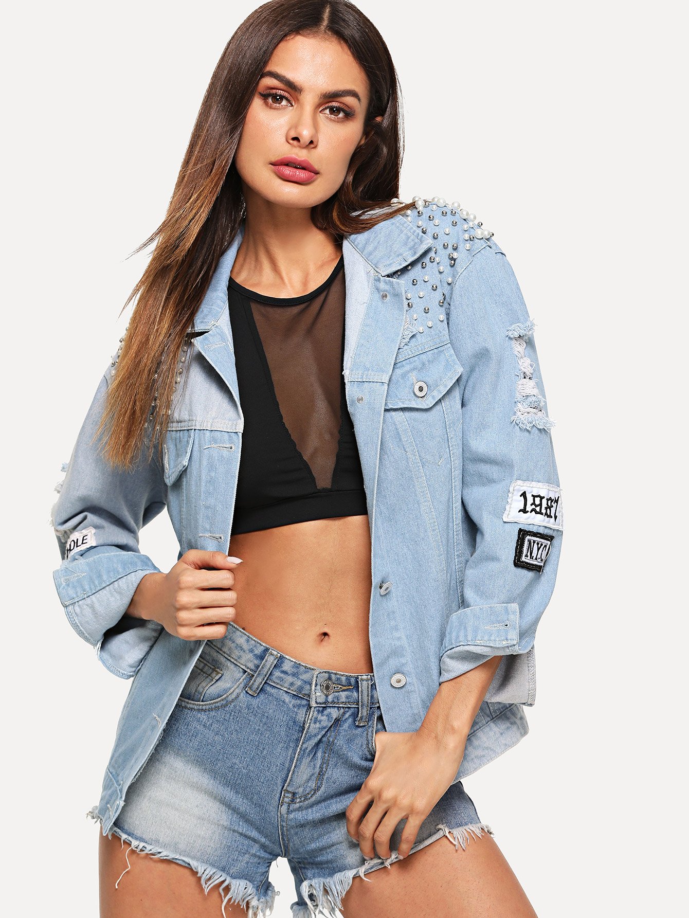 ripped distressed denim jacket
