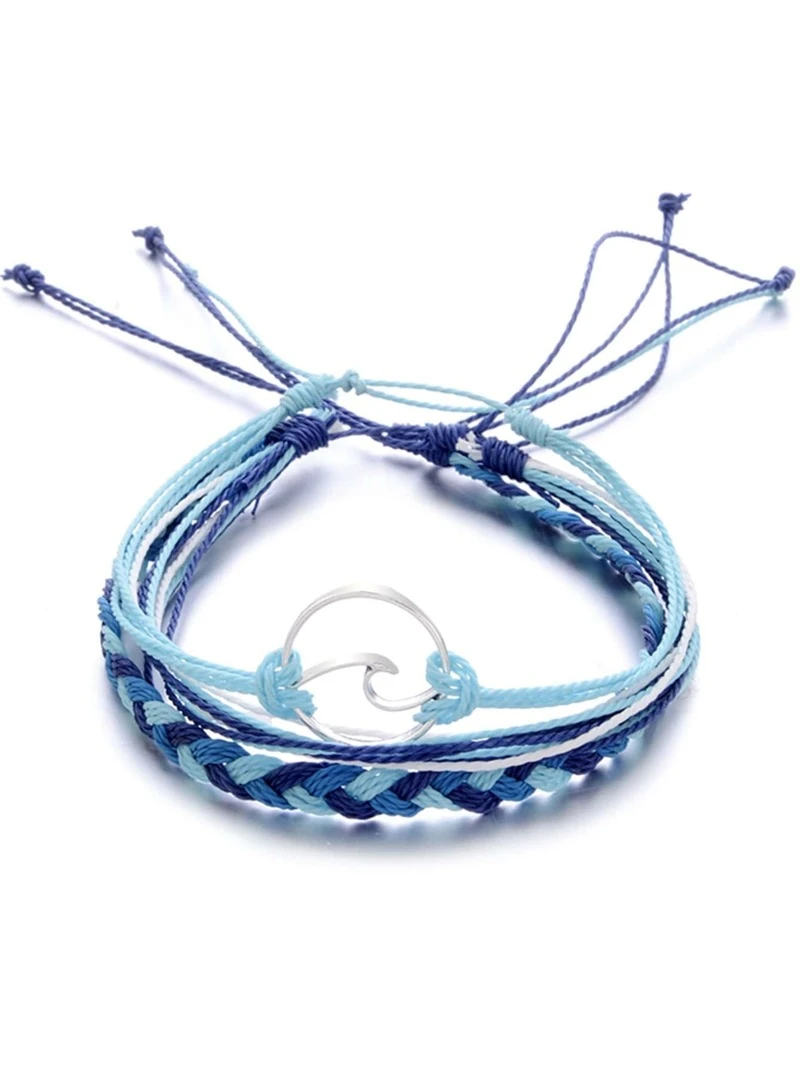 Circle Detail Woven Bracelet 3pcsfor Women Romwe