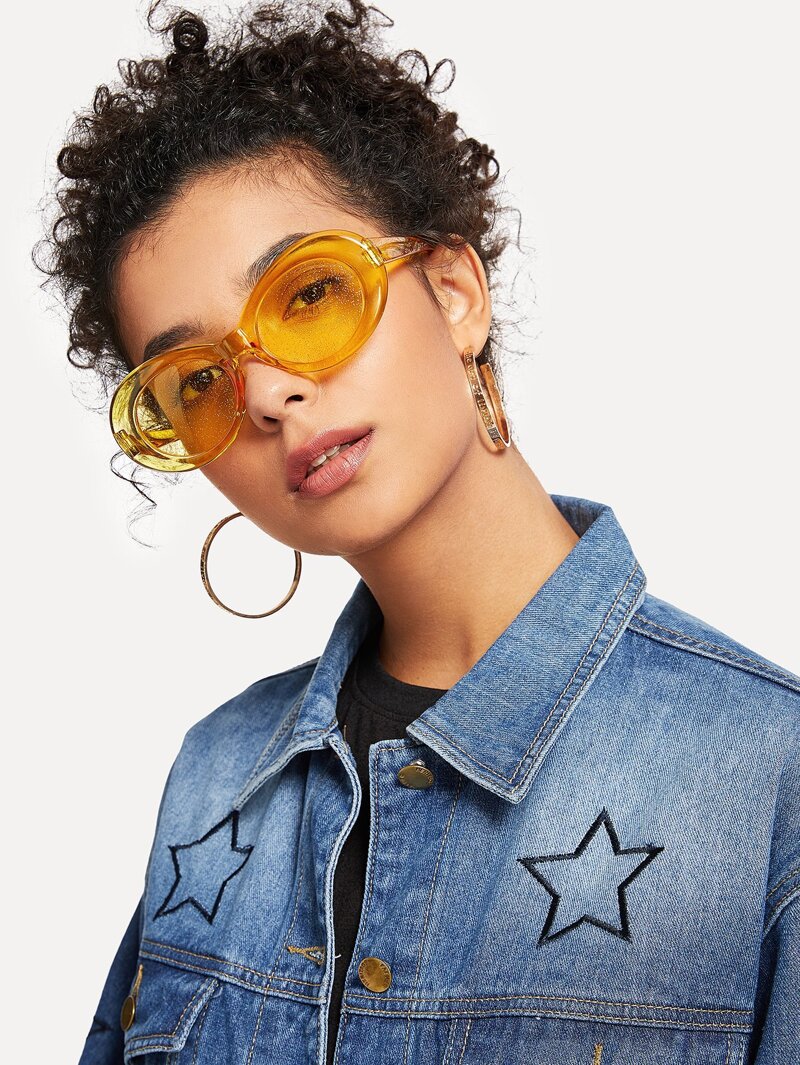 

Glitter Lens Sunglasses, Yellow
