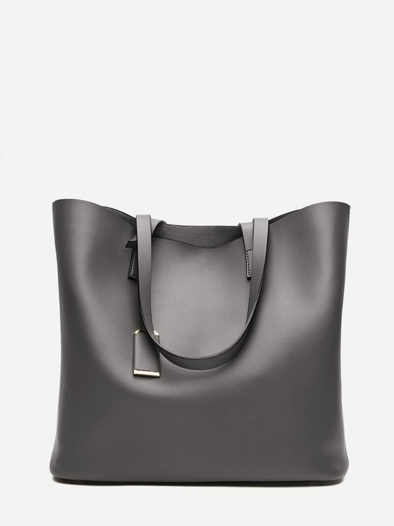

Tote Bag With Inner Pouch, Grey