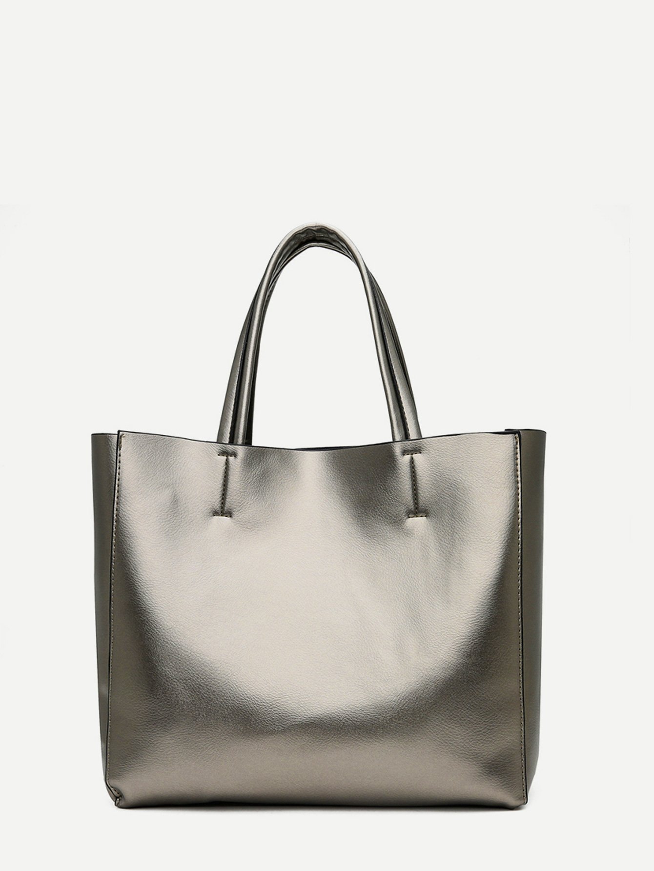 Metallic Tote Bag With Inner Pouch