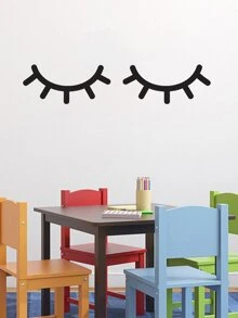 Decal dán tường in hình mắt, decal dán tường nghệ thuật tự dính màu đen đơn giản để trang trí nhà cửa - màu đen - Xem 2