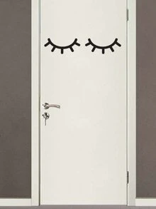 Decal dán tường in hình mắt, decal dán tường nghệ thuật tự dính màu đen đơn giản để trang trí nhà cửa - màu đen - Xem 5