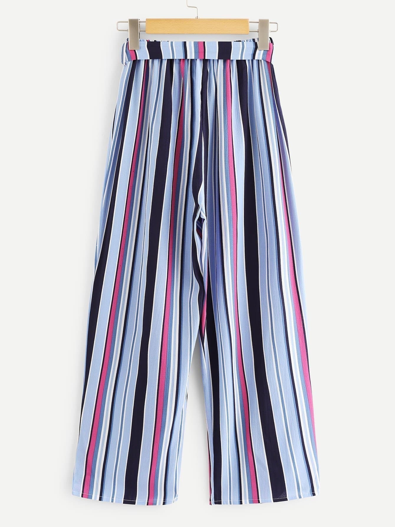 hose mit selbstbindung um die taille und streifen