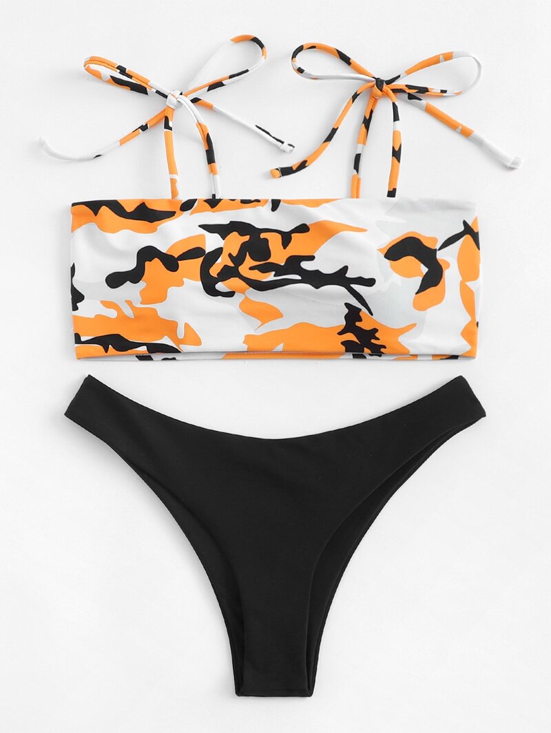 

Camo Print Mixed & Match Bikini Set, Multicolor
