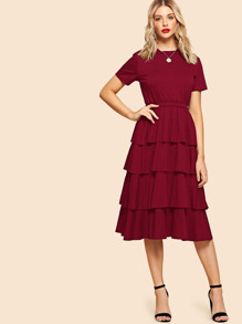 Layered Flounce Dress