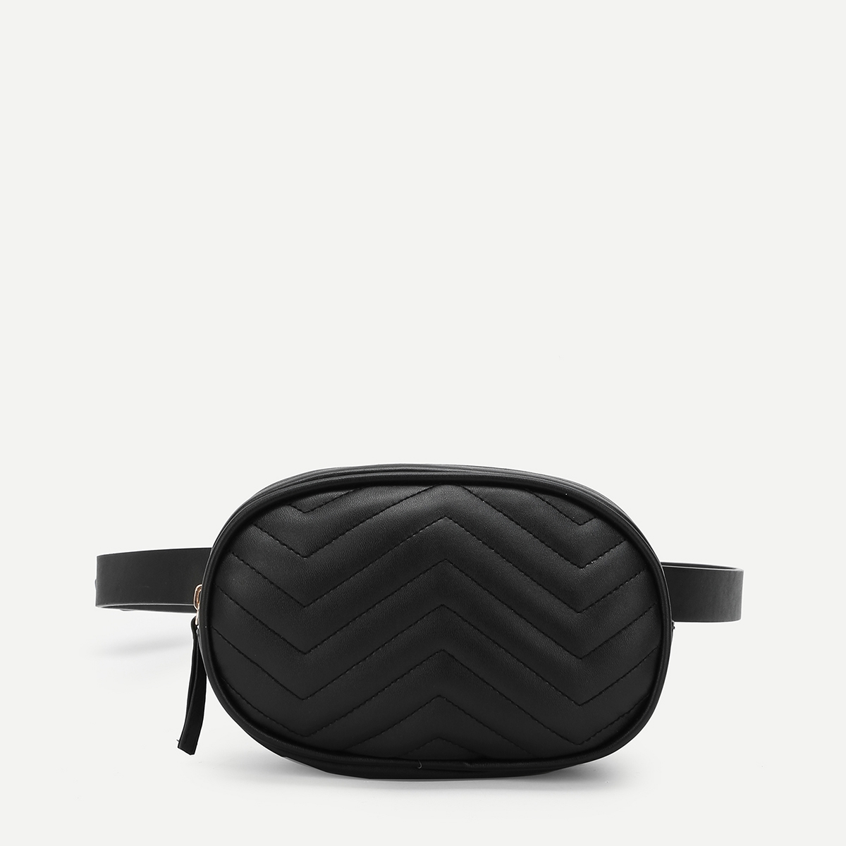 Image of Chevron PU Bum Bag With Adjustable Strap