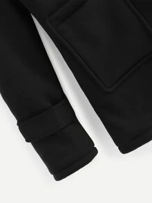 Abrigo con dos bolsillos con broche de cuerno - Negro - Ver 4