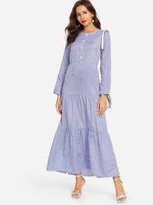 Striped Button Front Dress
