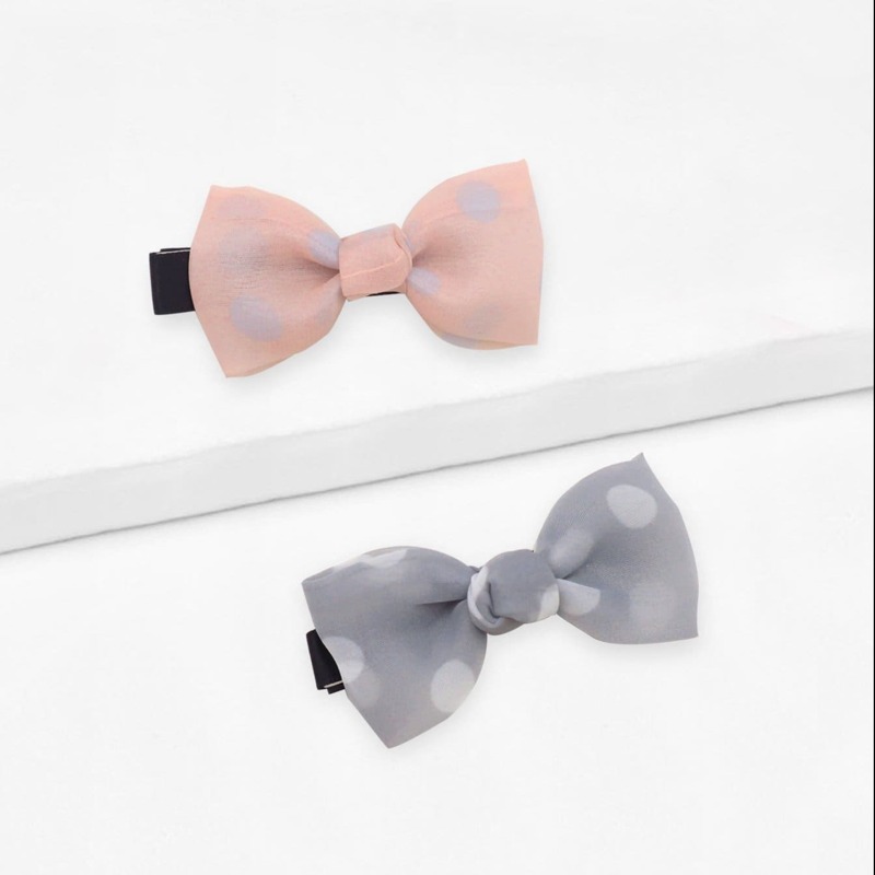 

Polka Dot Bow Shaped Hair Clip 2pcs, Multicolor