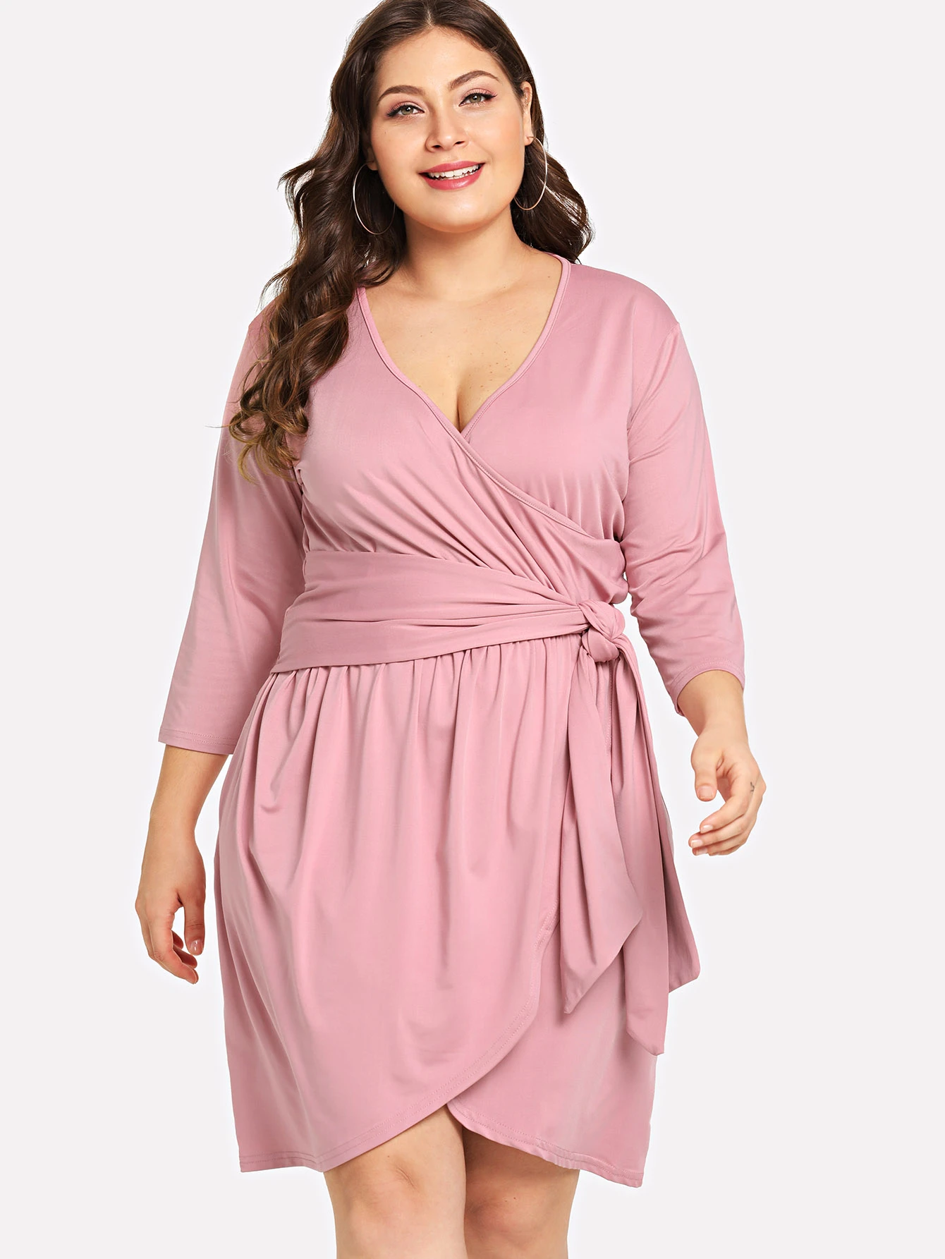 Robe d/écontract/ée /à manches longues avec imprim/é floral YYW