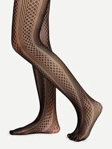 Geometric Pattern Tights - Clear - View 1