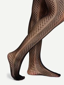 Geometric Pattern Tights - Clear - View 3
