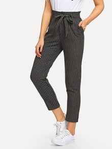 Striped Tie Waist Pants