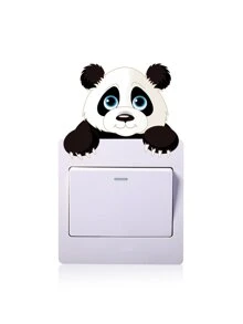Adhesivo decorativo para interruptor con dibujo de panda - Multicolor - Ver 1