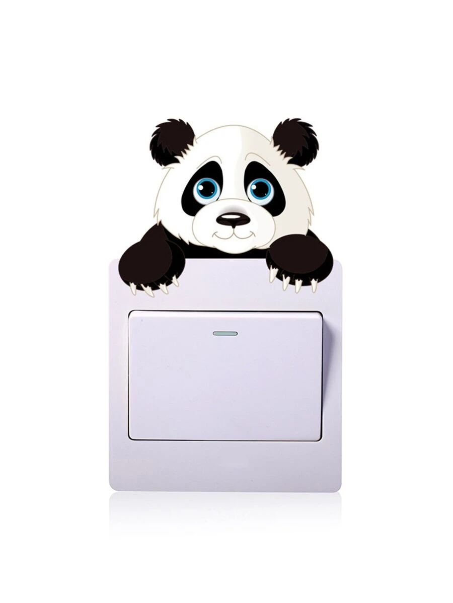 Adhesivo decorativo para interruptor con dibujo de panda - Multicolor - Ver 1