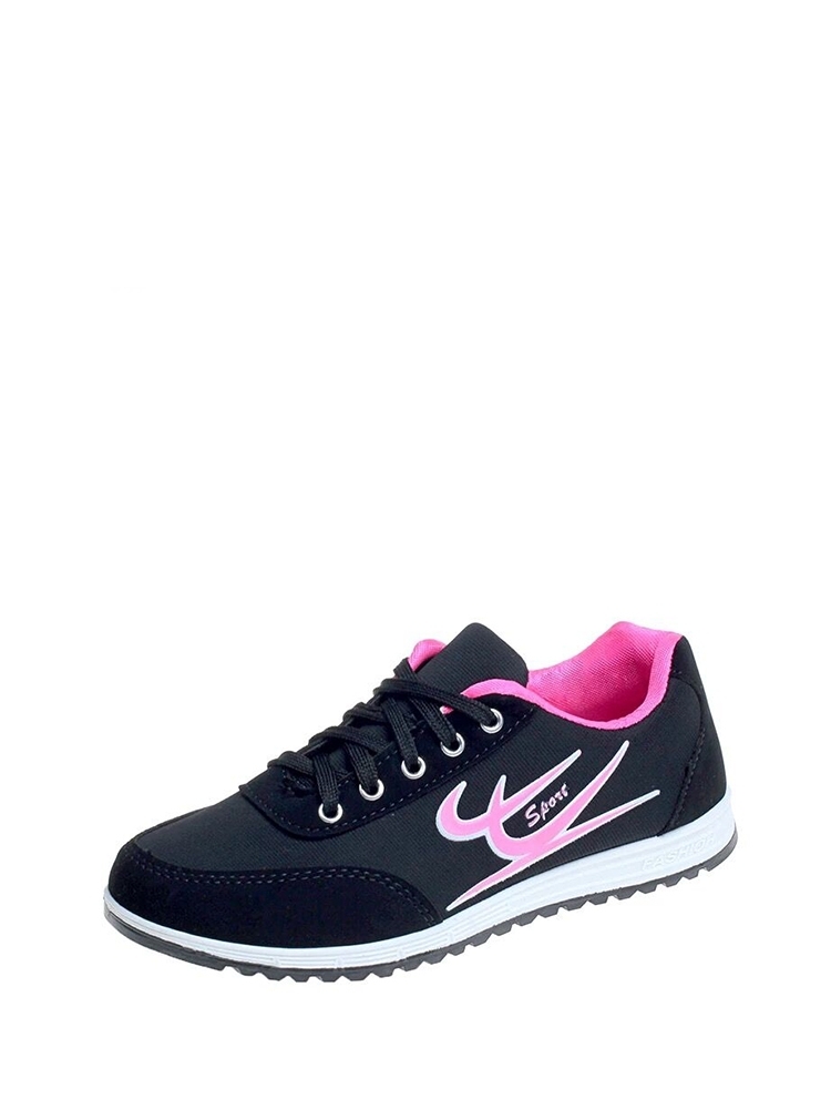 

PU Panel Lace Up Sneakers, Black