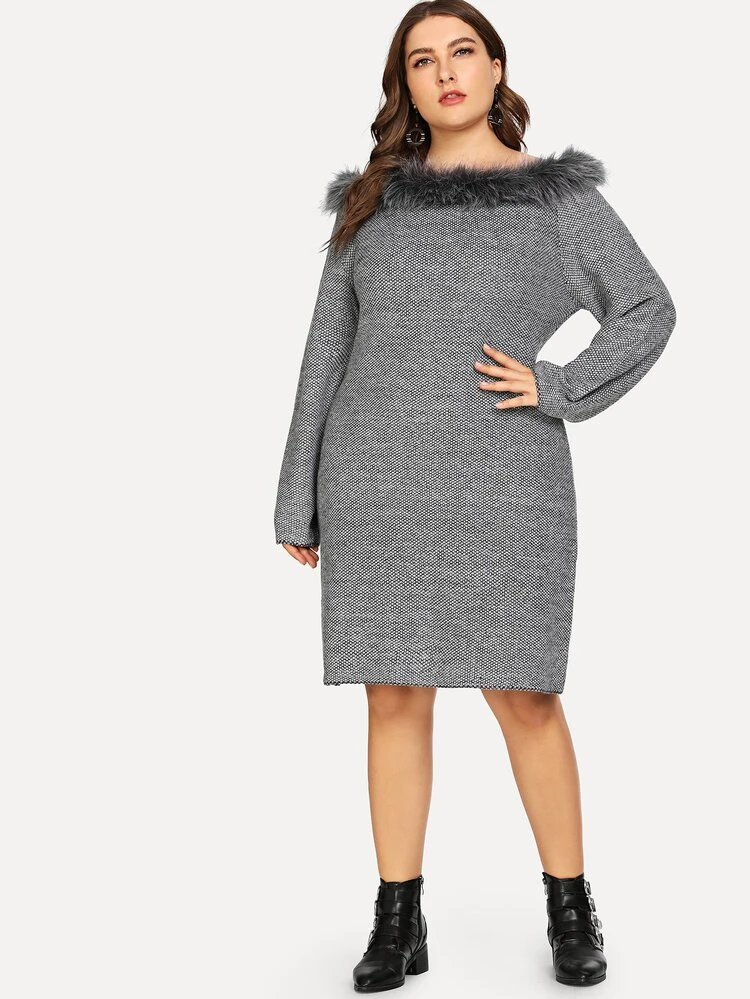 fur sweater dress