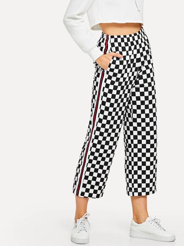 shein checkered trousers