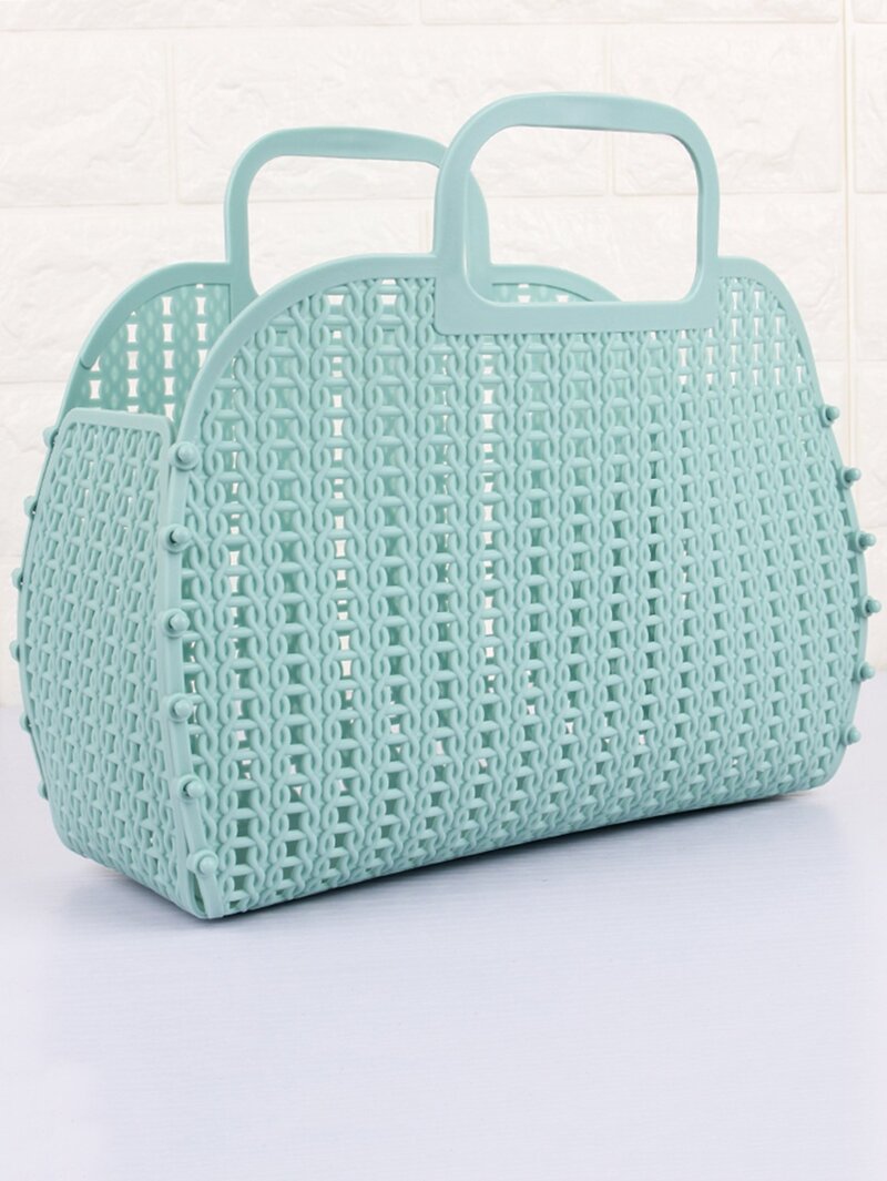 

Foldable Woven Storage Basket, Green