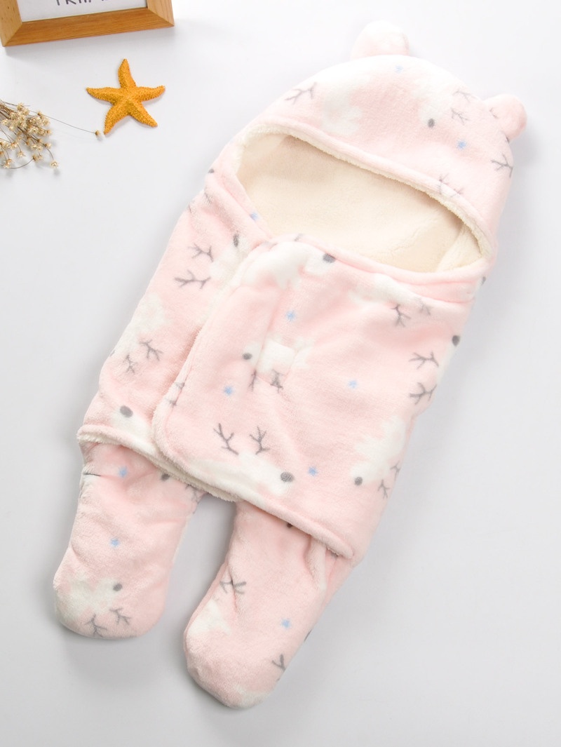 

Cartoon Baby Blanket With Legs, Pink