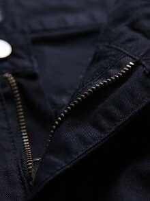 Manfinity Men Pocket Decoration Plain Shorts - Black - View 3