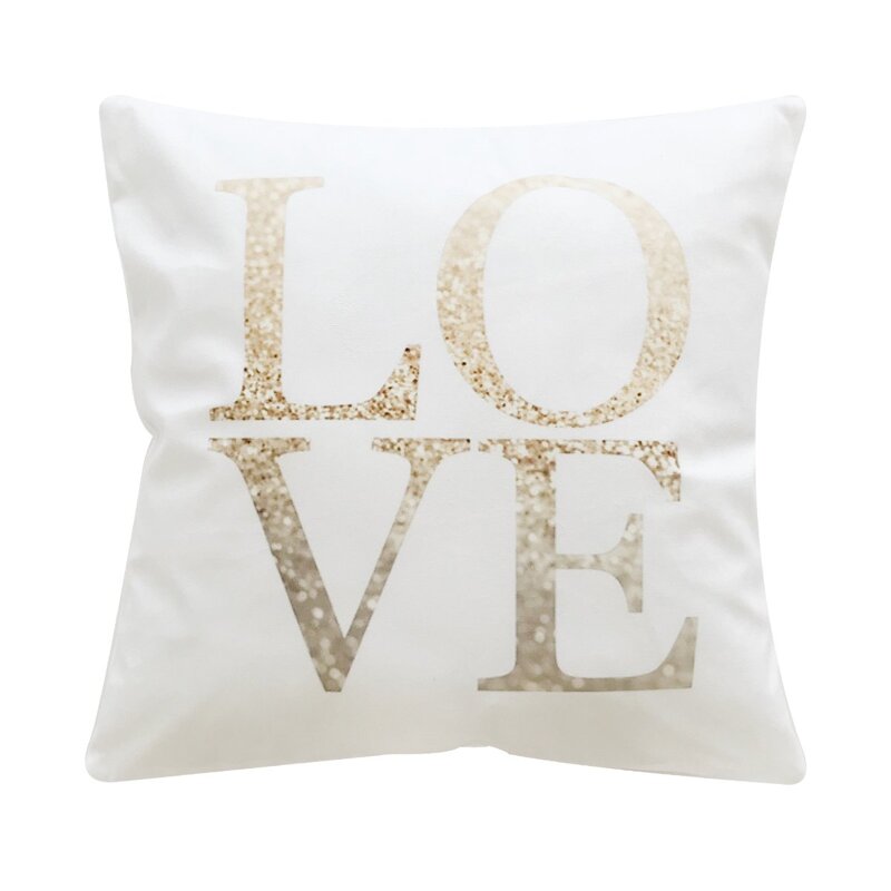 

Letter Print Pillowcase, White