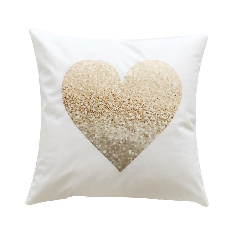 

Heart Print Pillowcase, White