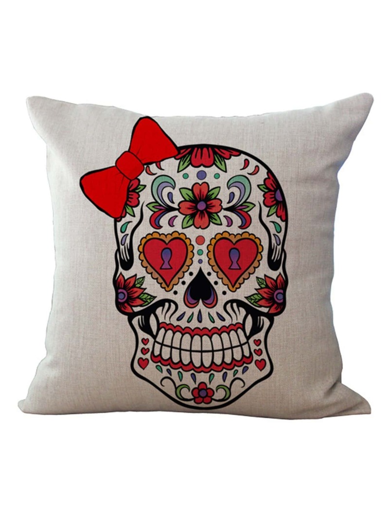 

Skull Print Pillowcase 1pc, Multicolor
