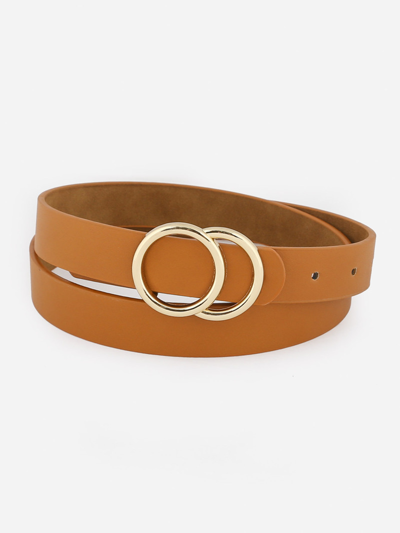 

Metal Ring Buckle Belt, Brown