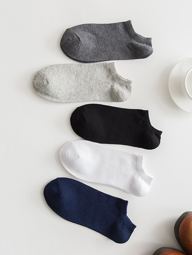 

Plain Socks 5pairs, Multicolor
