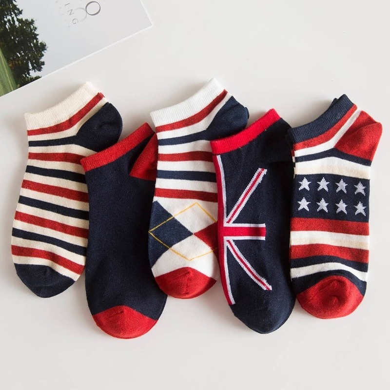 

Guys Striped & Star Socks 5pairs, Multicolor