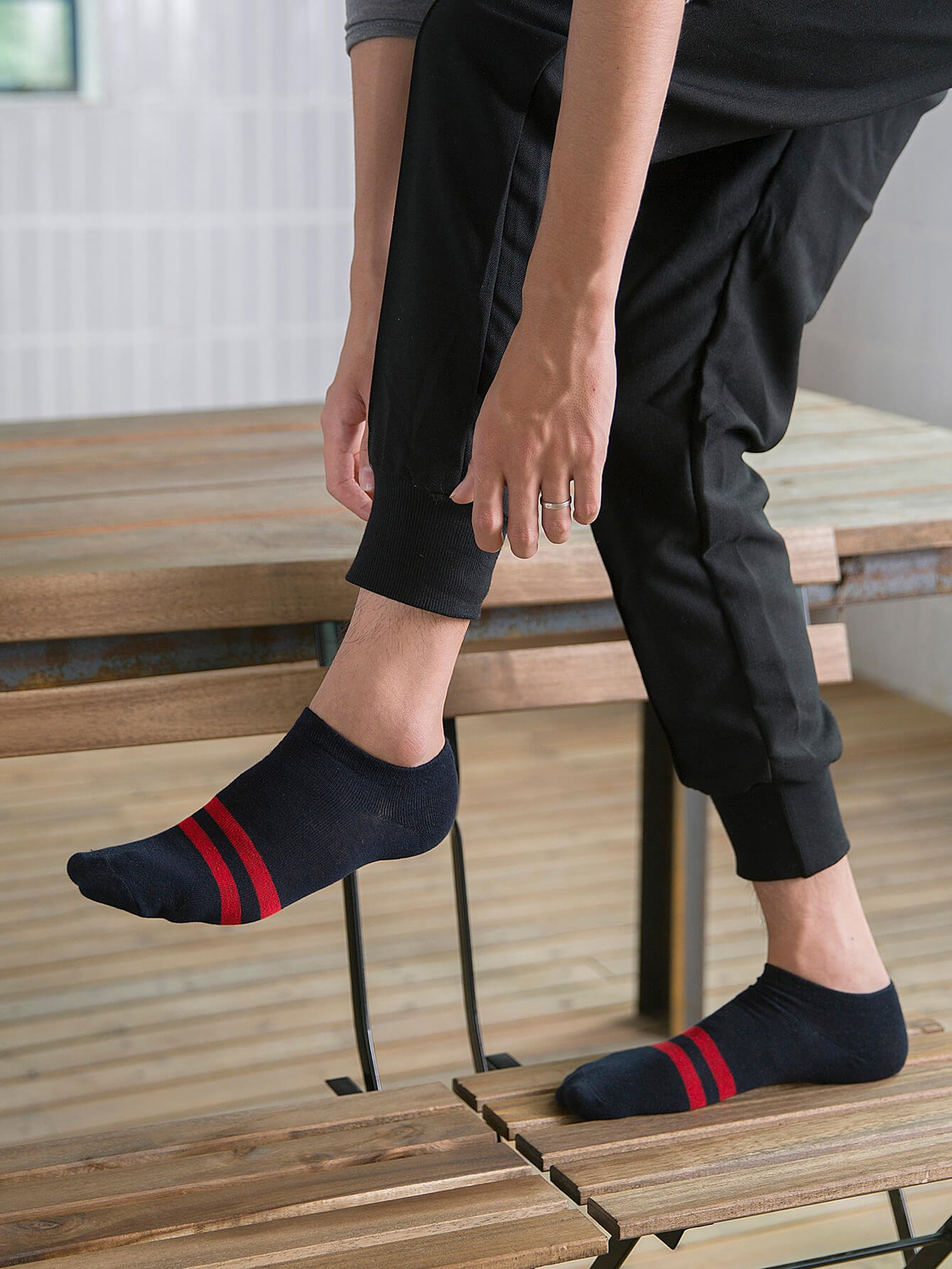 男士条纹袜子5对