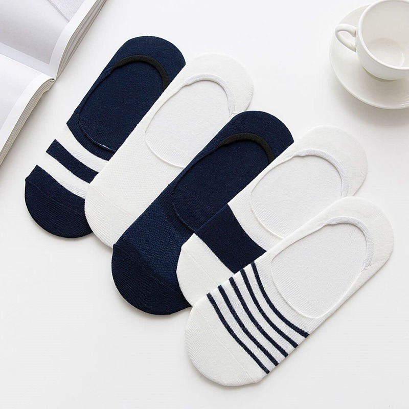

Guys Striped Socks 5pairs, Black and white