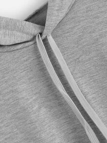 休閒字母灰色連帽T - 灰色 - 查看 4