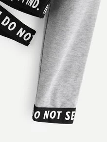 休閒字母灰色連帽T - 灰色 - 查看 3