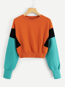 Colorblock Round Neck Sweatshirt