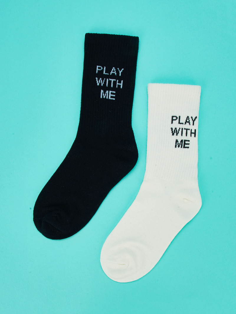 

Letter Print Ankle Sock 2pairs, Multicolor