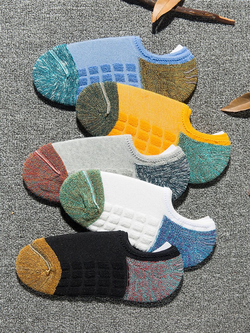 

Men Color Block Socks 5pairs, Multicolor