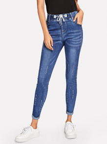 Drawstring Waist Jeans