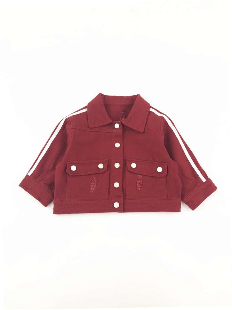 

Boys Button Detail Jacket, Burgundy