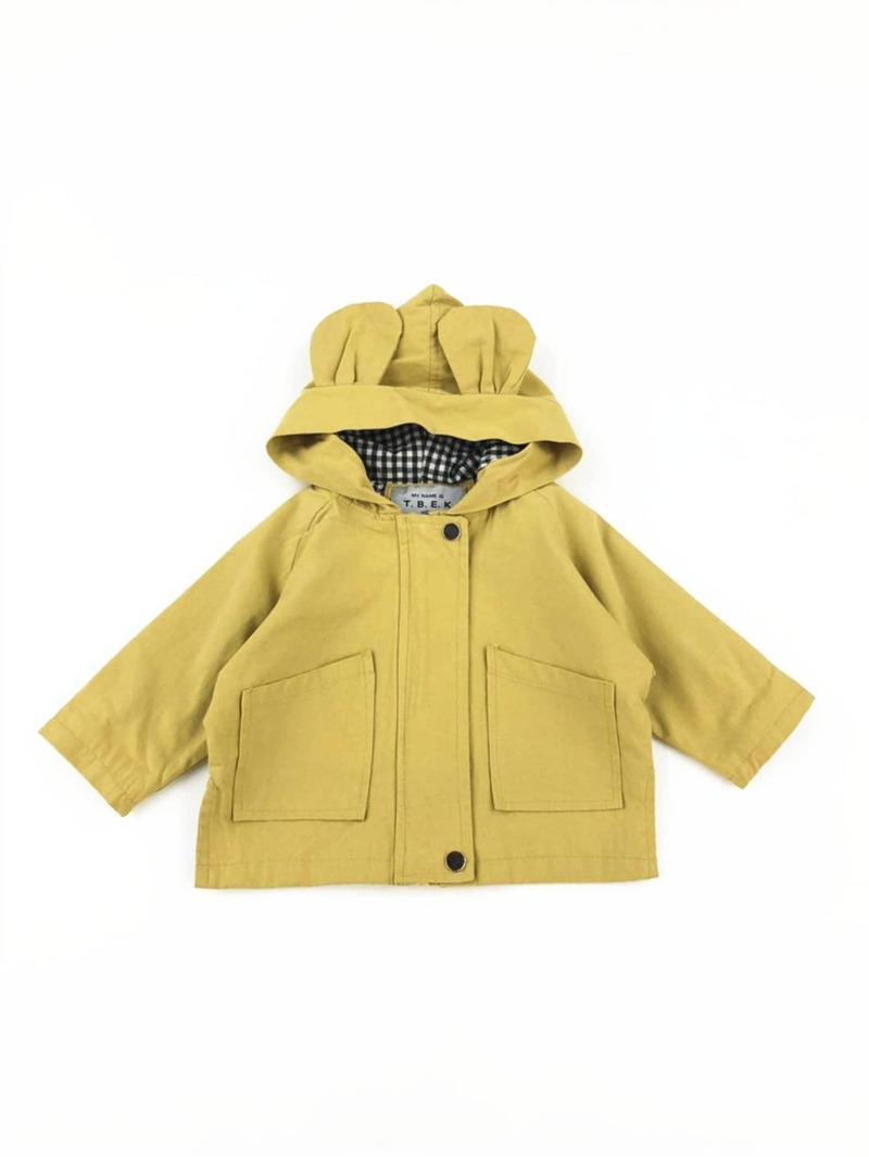 

Girls Pocket Detail Hooded Outerwear, Yellow
