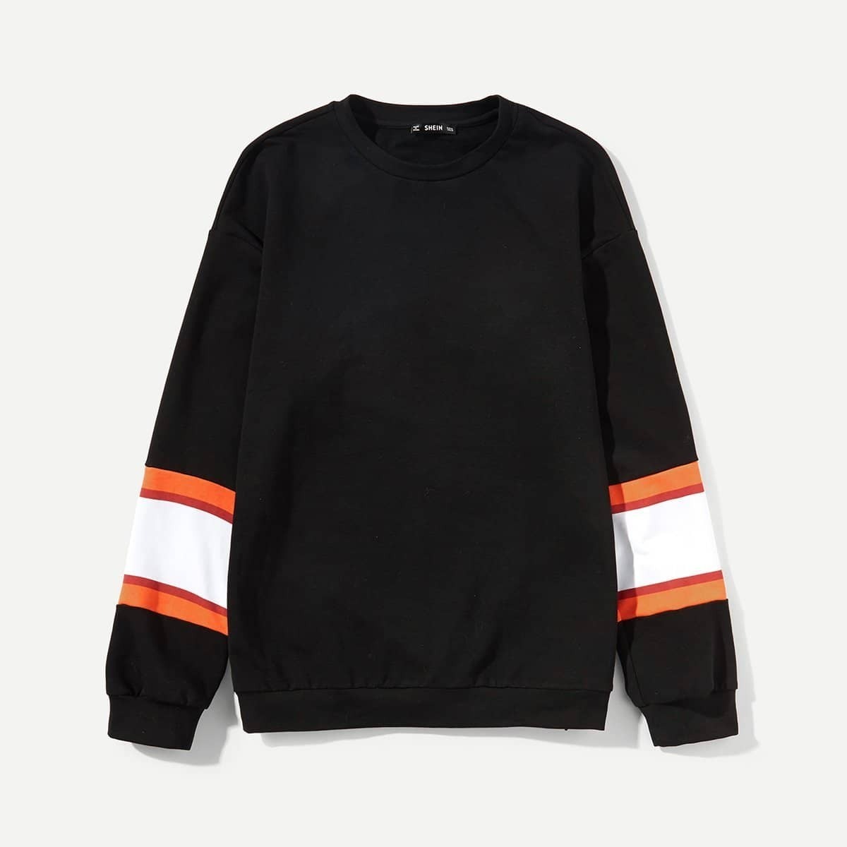 

Guys Crew Neck Tape Sleeve Sweatshirt, Black