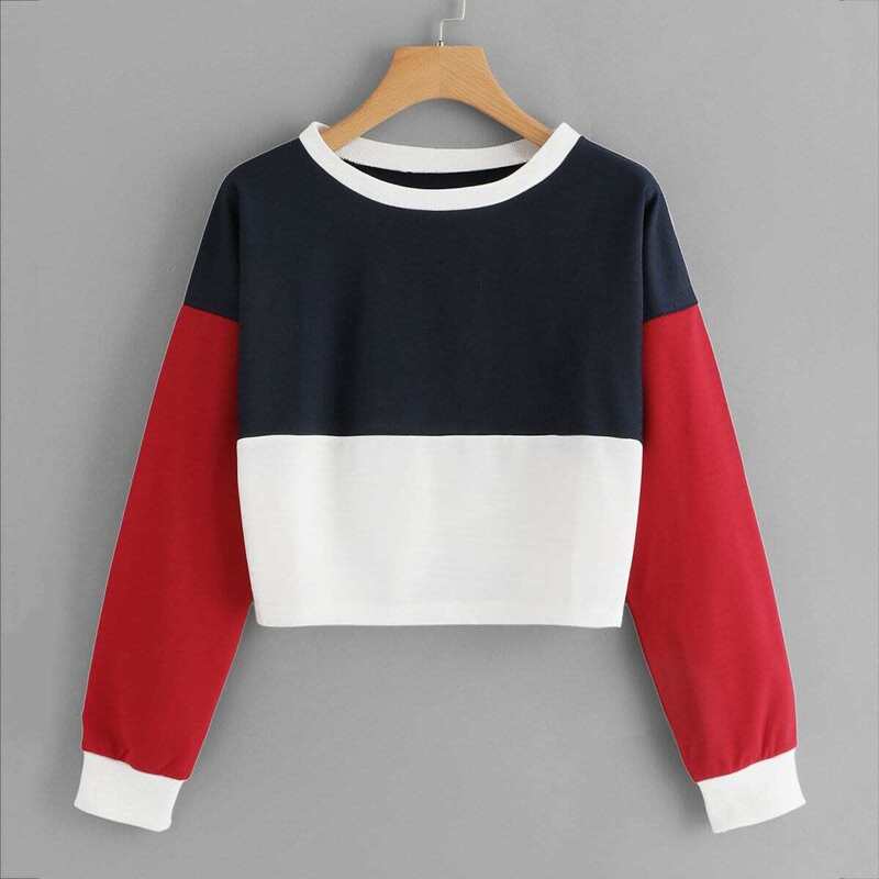 

Drop Shoulder Color Block Sweatshirt, Multicolor
