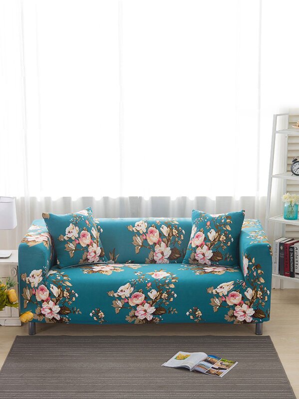 Fl Pattern Stretchy Sofa Cover 1pc