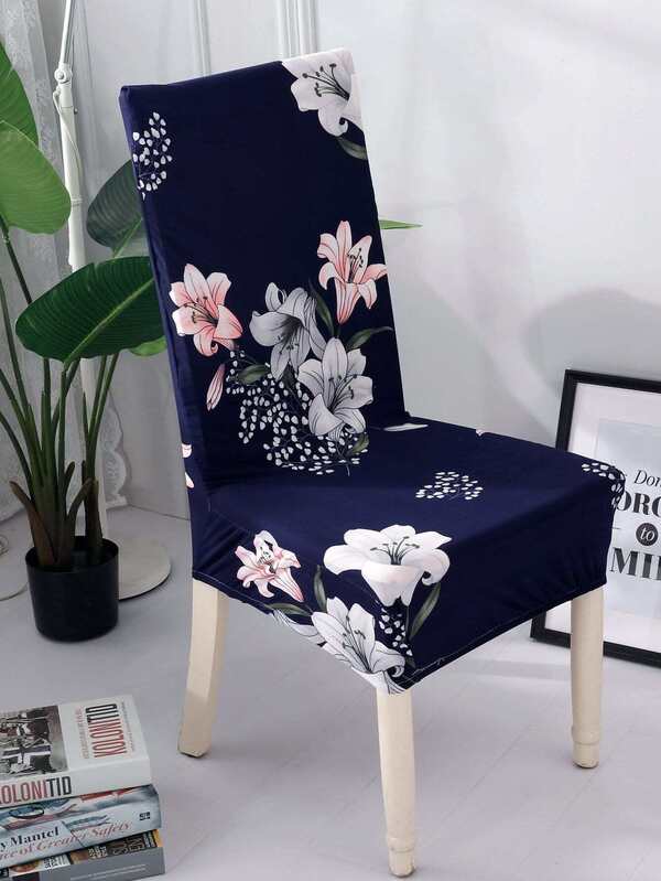 Flower Print Chair Cover 1pc